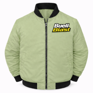 Green Buell Blast racing jacket front embroidered logo