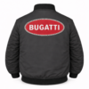 Bugatti dark gray jacket back red oval logo centered
