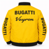 Bugatti yellow jacket Veyron text back large logo