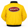 Bugatti yellow jacket oval logo back bold design