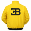 Bugatti yellow jacket EB logo back black graphic