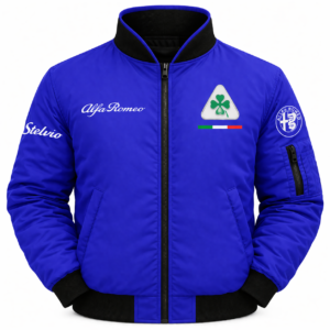 Alfa Romeo Stelvio Quadrifoglio blue jacket front embroidered