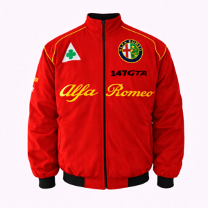 Alfa Romeo 147 GTA racing jacket in red with embroidered logo