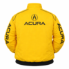 Acura yellow jacket embroidered text logo back