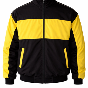 plain-yellow-and-black-color-block-bomber-jacket