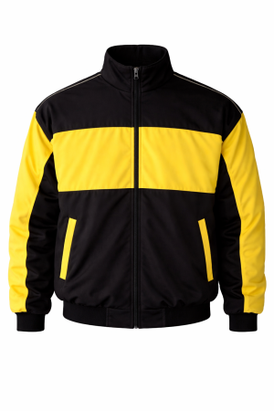 plain-yellow-and-black-color-block-bomber-jacket