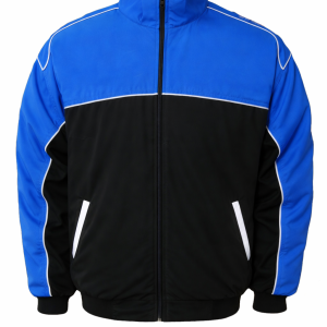 plain-blue-and-black-color-block-bomber-jacket