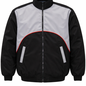 plain-gray-and-black-curved-panel-bomber-jacket