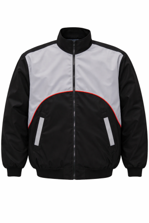 plain-gray-and-black-curved-panel-bomber-jacket