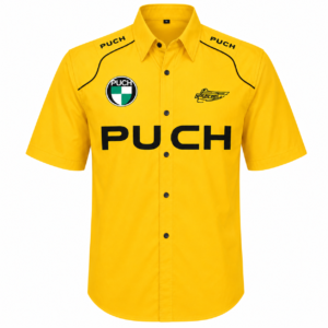 Puch Yellow Embroidered Racing Pit Crew Shirt