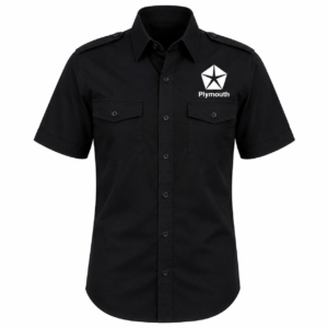 Plymouth Black Embroidered Garage Crew Shirt