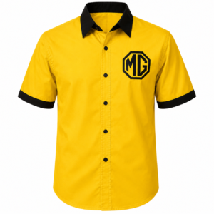 MG Classic Yellow Pit Crew Shirt Embroidered Motorsport Style
