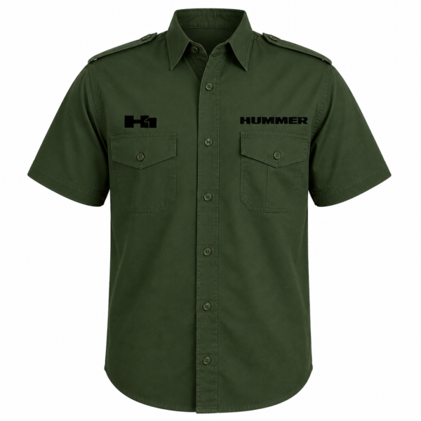 Hummer H1 Dark Green Embroidered Work Shirt