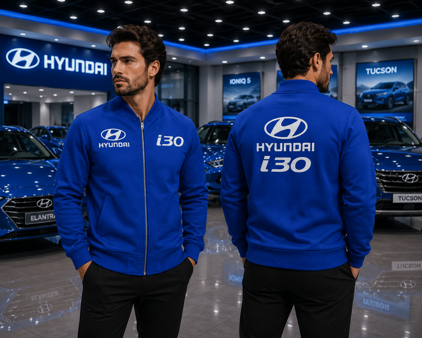 Hyundai i30 Royal Blue Embroidered Motorsport Jacket - Image 3