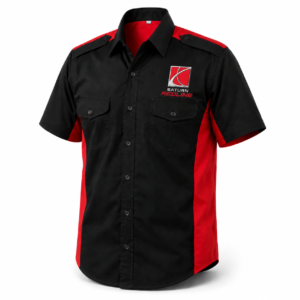 Saturn Redline Black Red Embroidered Racing Crew Shirt