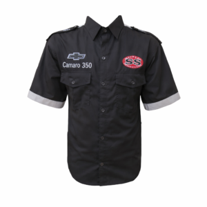Chevrolet Camaro 350 Crew Shirt Black and Gray front
