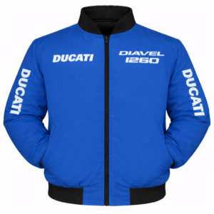 Ducati Diavel 1260 Blue Black Embroidered Motorsport Jacket