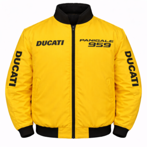 Ducati Panigale 959 Yellow Black Embroidered Motorsport Jacket