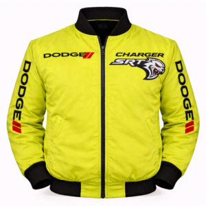 Dodge Charger SRT Yellow Black Embroidered Motorsport Jacket
