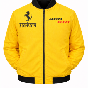 Ferrari 488 GTB Yellow Embroidered Racing Jacket