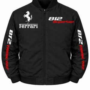 Ferrari 812 Superfast Black Embroidered Racing Jacket