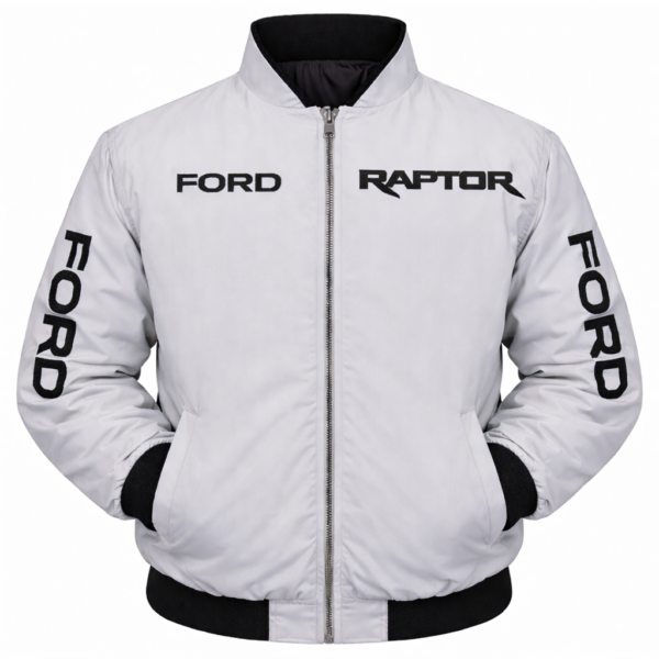 Ford Raptor White Embroidered Motorsport Jacket