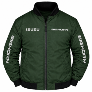 Isuzu Bighorn Green Embroidered Motorsport Jacket Premium Showroom Style