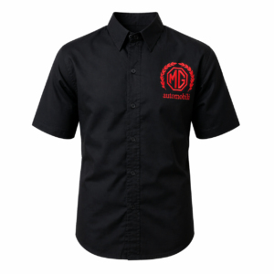 MG Automobili Black Crew Shirt Embroidered Motorsport Style