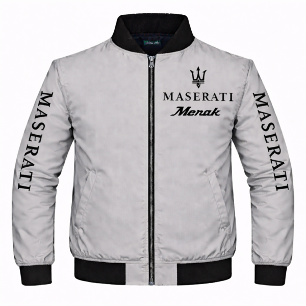 Maserati Merak White Luxury Bomber Jacket