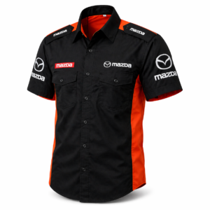 Mazda Black and Orange Crew Shirt | Motorsport Button-Up Racing Apparel
