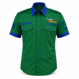 Planet Miata Dark Green Crew Shirt | Mazda Motorsport Button-Up Apparel