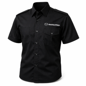 Mazdaspeed Black Embroidered Crew Shirt – Premium Motorsport Button Down Style