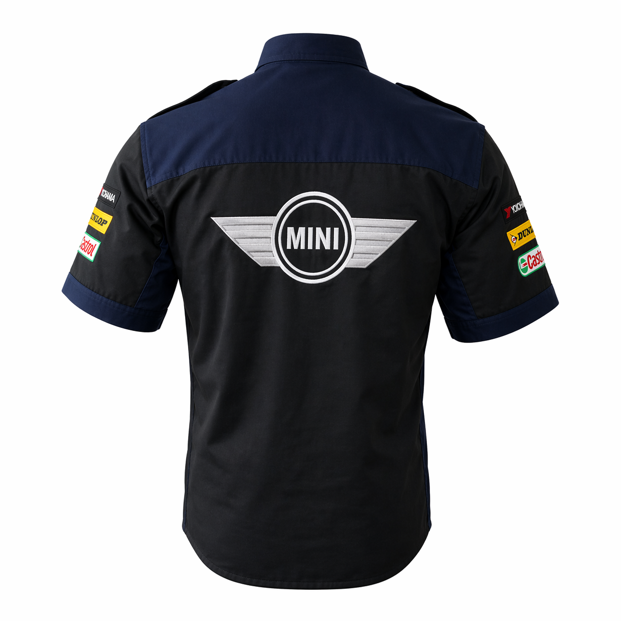 Mini Cooper Navy Black Pit Crew Shirt Embroidered Motorsport Style - Image 2