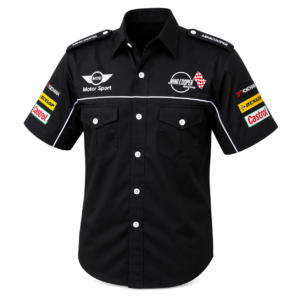 Mini Cooper Motorsport Black Pit Crew Shirt Embroidered Racing Style