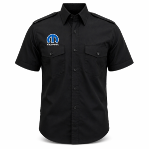 Mopar Black Pit Crew Shirt Embroidered Motorsport Style