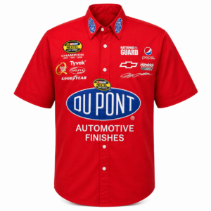 NASCAR DuPont Red Pit Crew Shirt Embroidered Jeff Gordon Racing Style