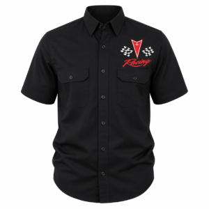 Pontiac Racing Black Embroidered Pit Crew Shirt
