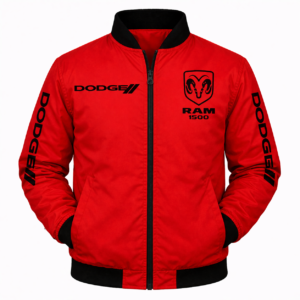 Dodge Ram 1500 Red Black Embroidered Motorsport Jacket