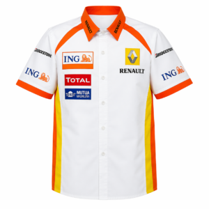 Renault ING White Motorsport Crew Shirt Premium Embroidered Pit Style