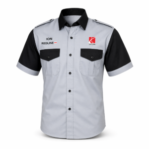 Saturn Ion Redline Gray Black Embroidered Crew Shirt