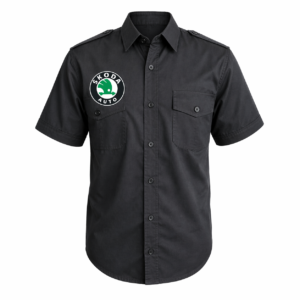 Škoda Auto Black Embroidered Crew Shirt