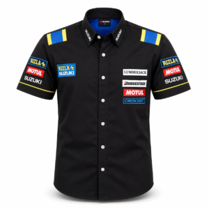 Rizla Suzuki Black Racing Crew Shirt Embroidered MotoGP Style