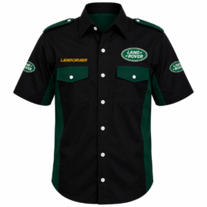 Land Cruiser Black Green Embroidered Crew Shirt