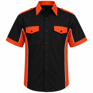 plain-black-and-orange-motorsport-crew-shirt-racing-style-button-up-shirt