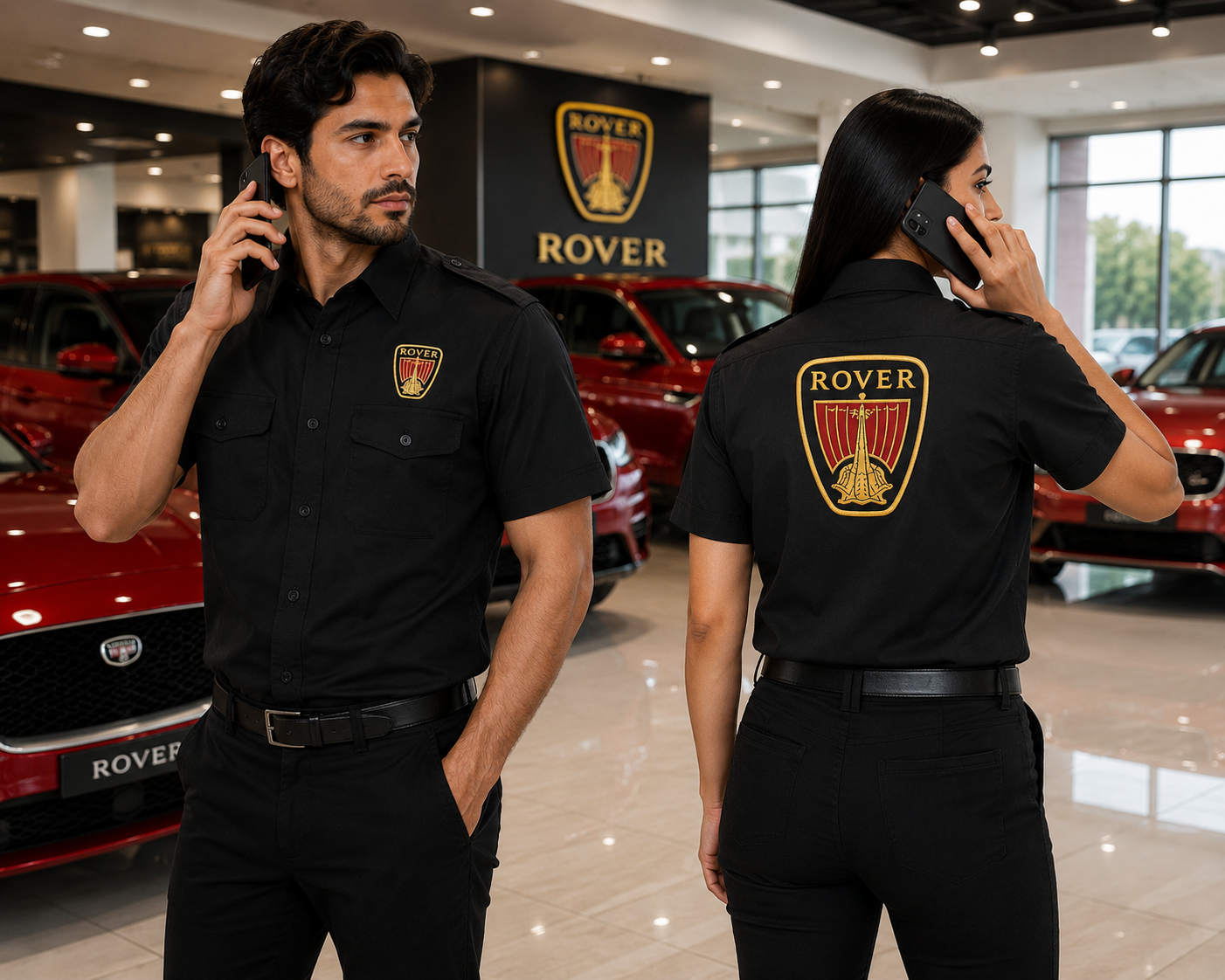Rover Black Crew Shirt Premium Embroidered British Motorsport Uniform Style - Image 3