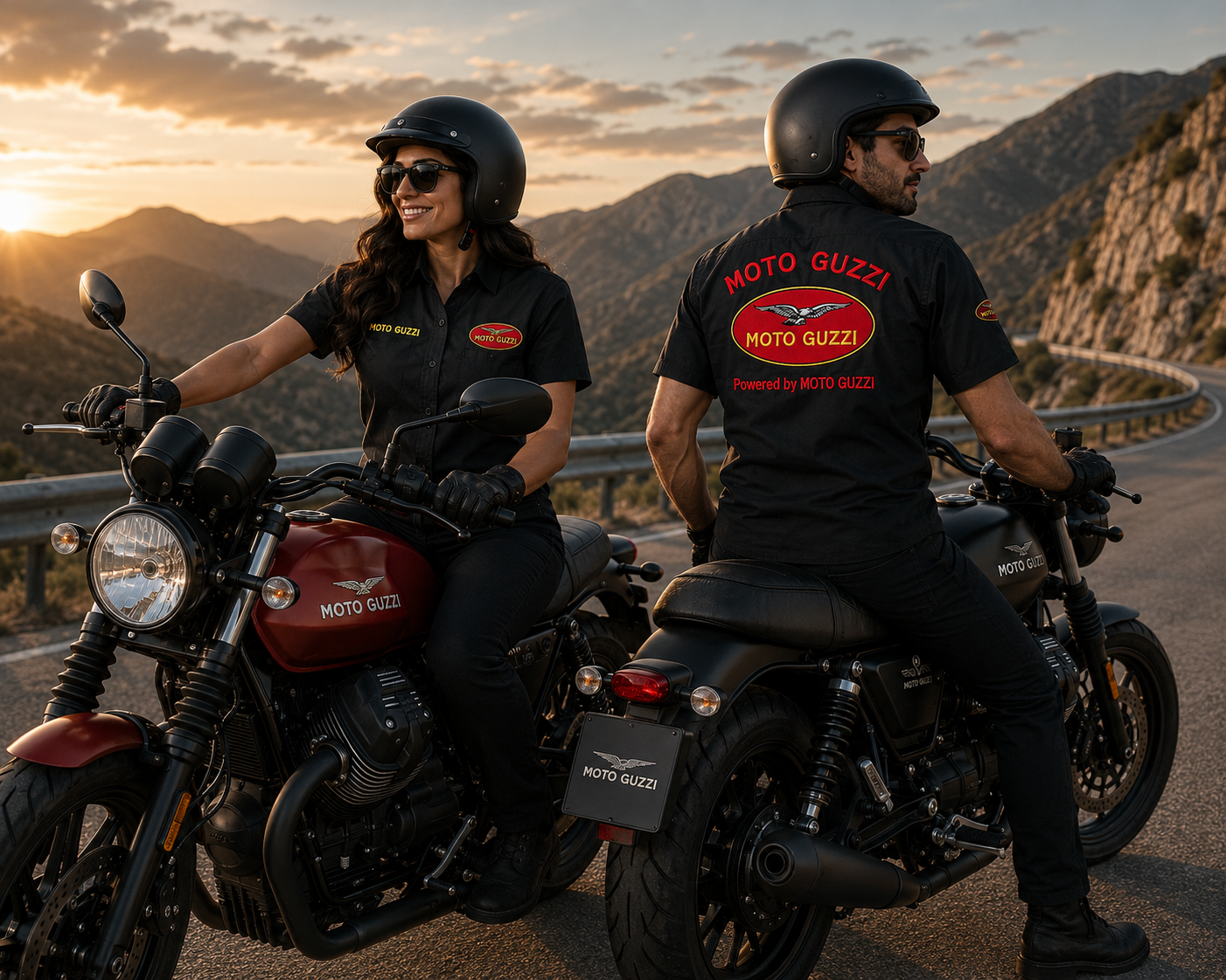 Moto Guzzi Black Pit Crew Shirt Embroidered Motorcycle Style - Image 3