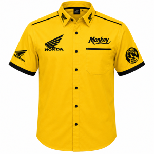 honda-monkey-yellow-embroidered-motorcycle-shirt-premium-showroom-style