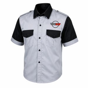 corvette-c4-gray-black-back-logo-embroidered-crew-shirt