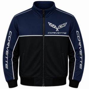 Corvette C5 Navy Blue Black Motorsport Jacket Premium Embroidered Style