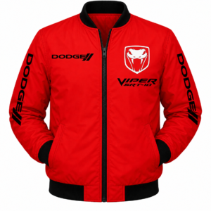 Dodge Viper SRT10 Red Black Embroidered Motorsport Jacket